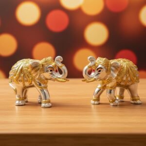 gold plated elephant pair