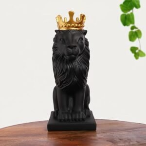 white & gold plated crowned lion king statue (11 inch) (copy)