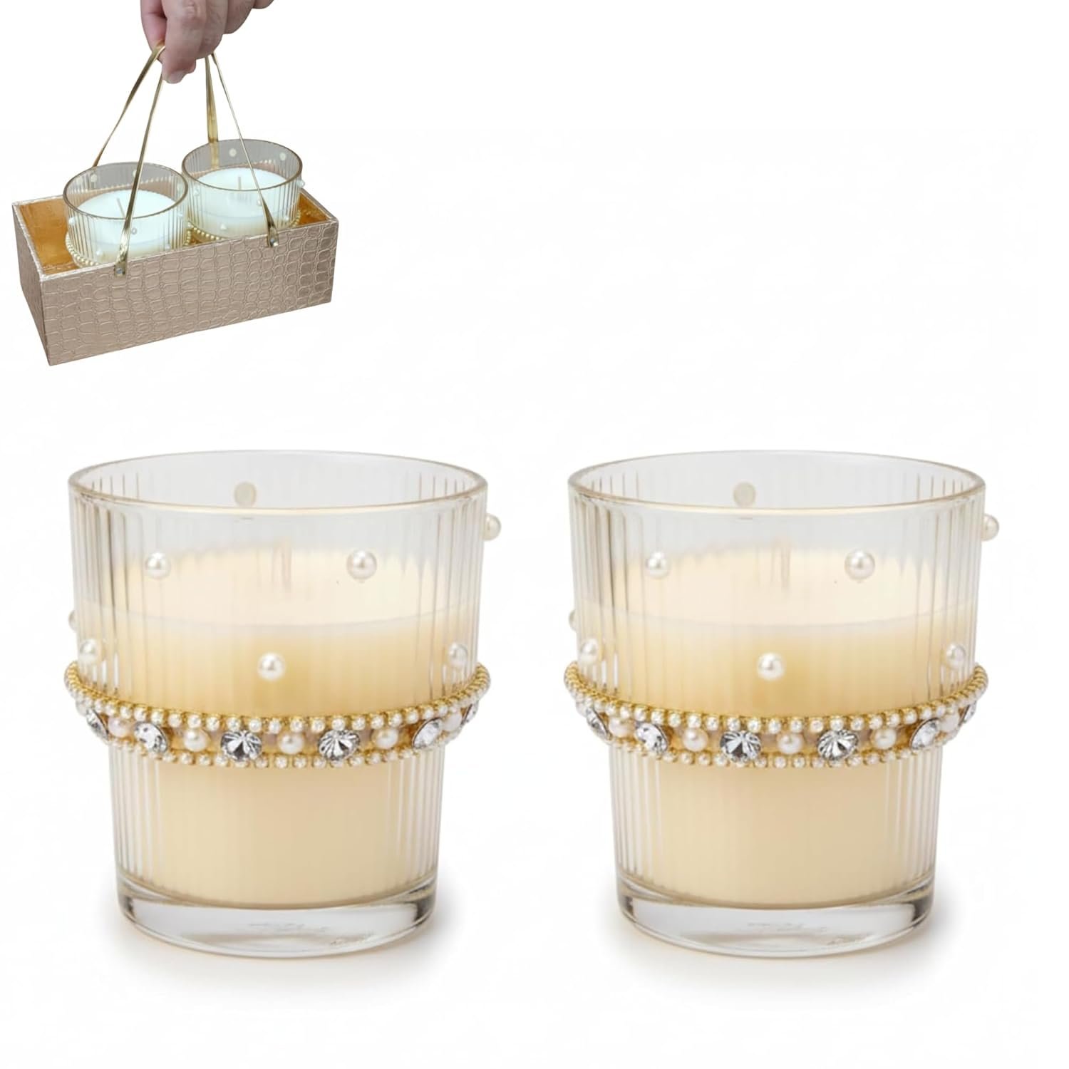 luxury handmade glass jar candle (set of 2) | 80+ hours burn luxury handmade glass jar candle (set of 2) | 80+ hours burn