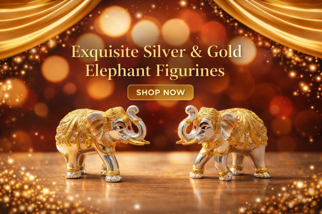Silver and Hold Elephant Figurine